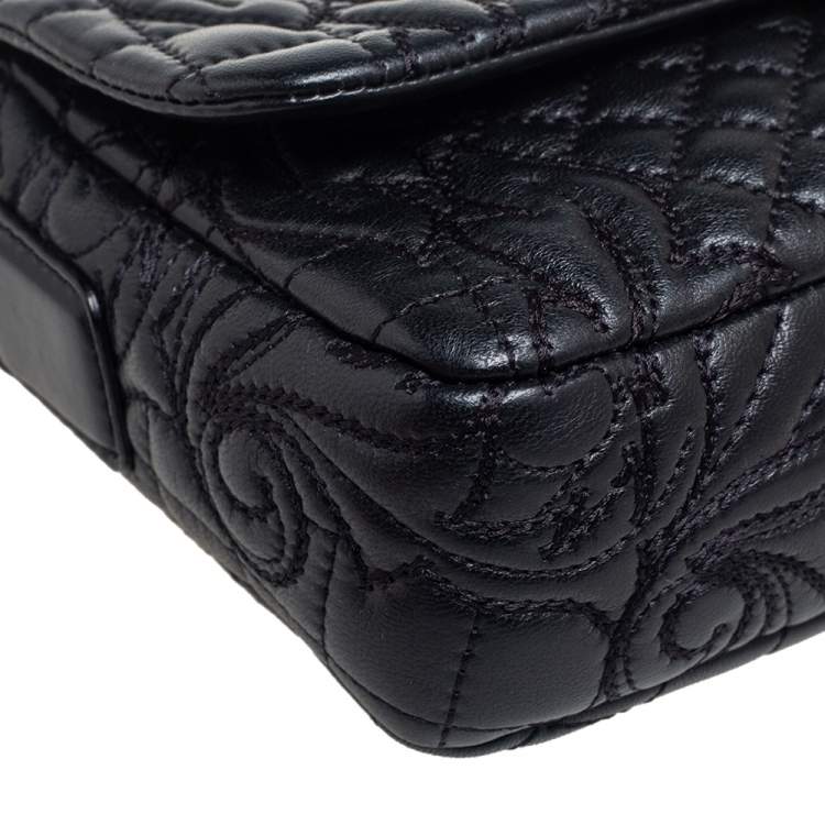 Pre Owned Versace Black Leather Vanitas Medea Shoulder Bag