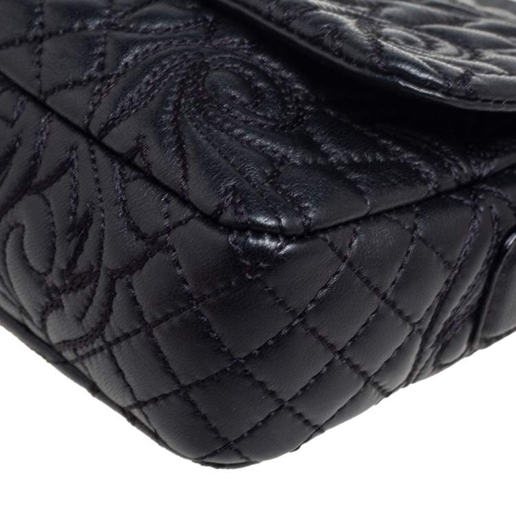 Pre Owned Versace Black Leather Vanitas Medea Shoulder Bag