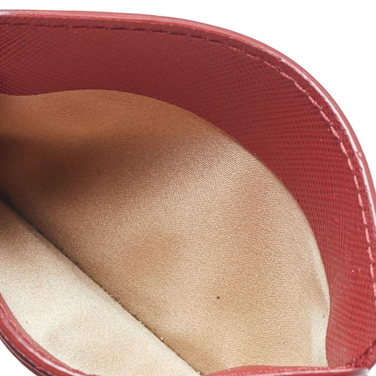 Pre Owned Versace Red Leather Medusa Card Case