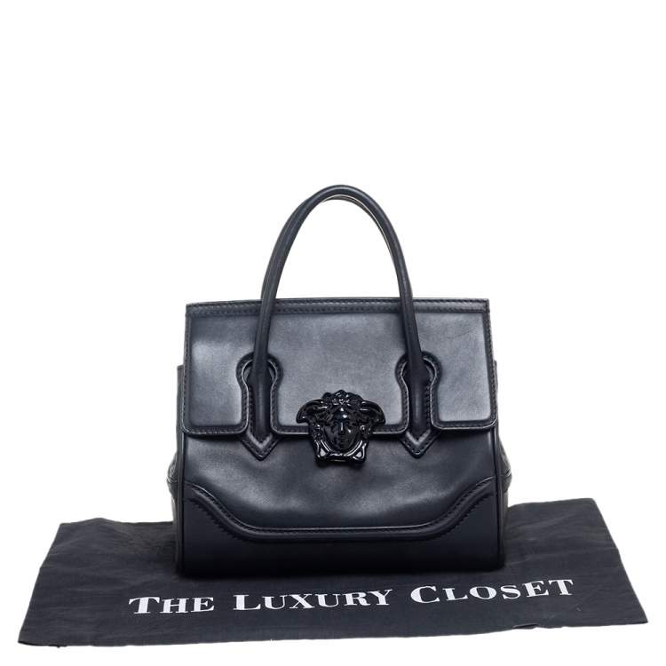 Pre Owned Versace Black Leather Palazzo Empire Tote
