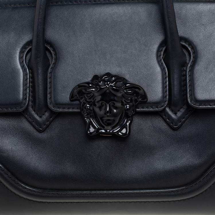 Pre Owned Versace Black Leather Palazzo Empire Tote