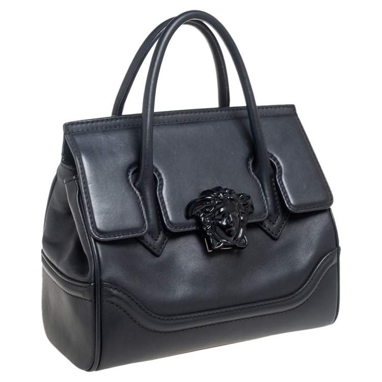Pre Owned Versace Black Leather Palazzo Empire Tote