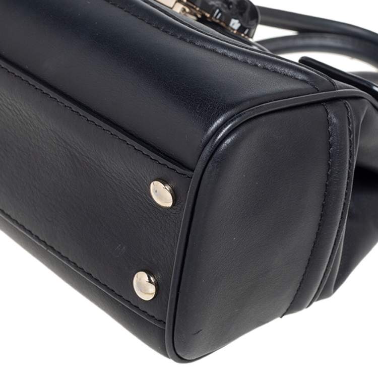 Pre Owned Versace Black Leather Palazzo Empire Tote