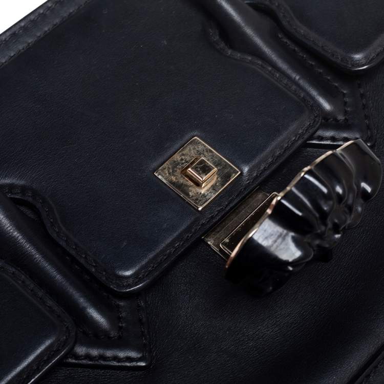 Pre Owned Versace Black Leather Palazzo Empire Tote