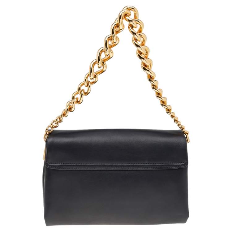 Pre Owned Versace Black Leather Medusa Sultan Shoulder Bag