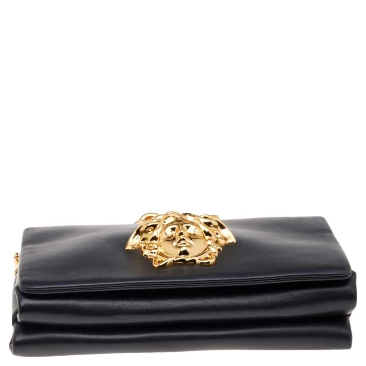 Pre Owned Versace Black Leather Medusa Sultan Shoulder Bag