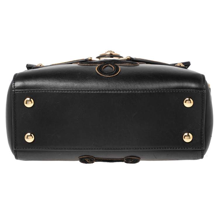 Pre Owned Versace Black Leather D Signature Medusa Shoulder Bag