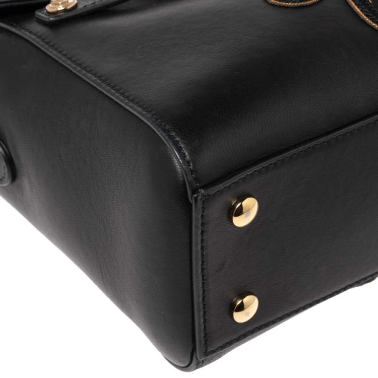 Pre Owned Versace Black Leather D Signature Medusa Shoulder Bag