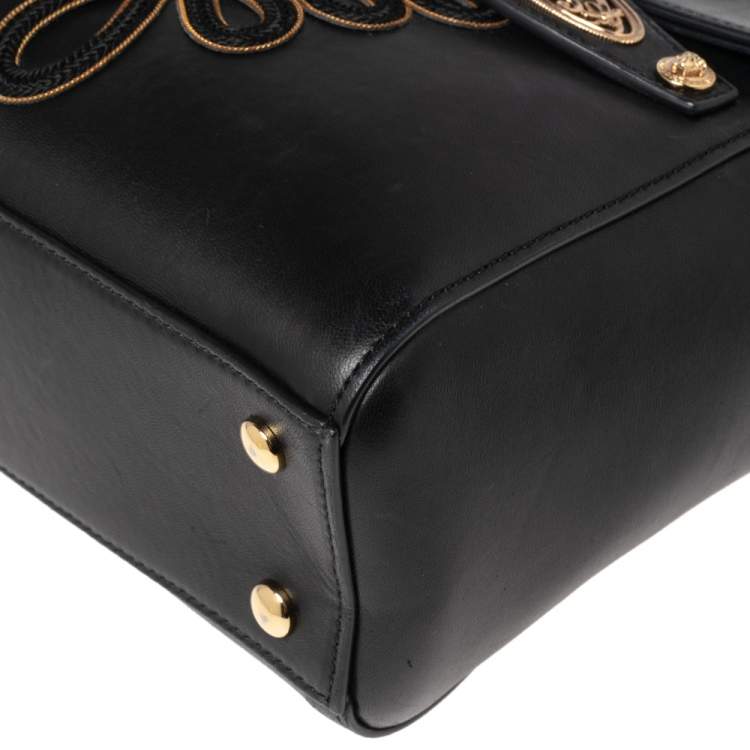 Pre Owned Versace Black Leather D Signature Medusa Shoulder Bag