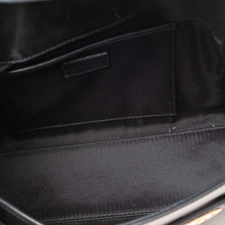 Pre Owned Versace Black Leather D Signature Medusa Shoulder Bag