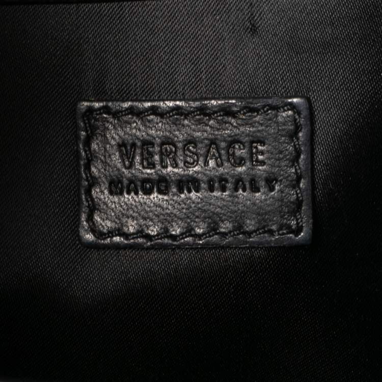 Pre Owned Versace Black Leather D Signature Medusa Shoulder Bag
