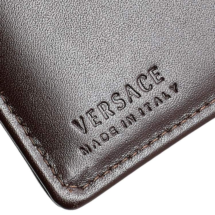 Pre Owned Versace Beige/Brown Medusa Canvas And Leather Continental Wallet