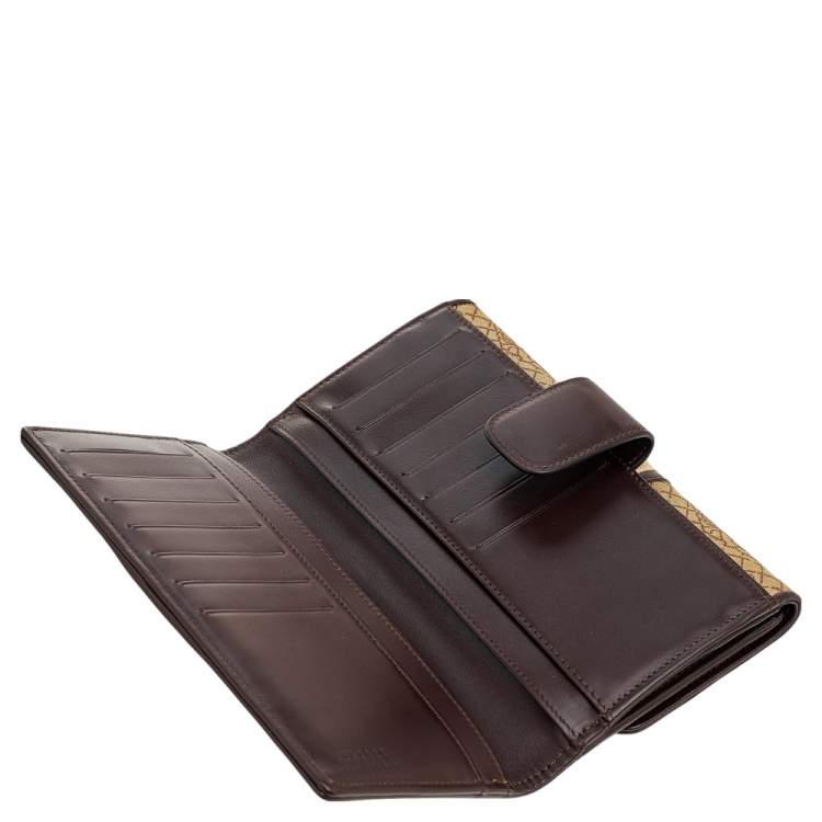 Pre Owned Versace Beige/Brown Medusa Canvas And Leather Continental Wallet