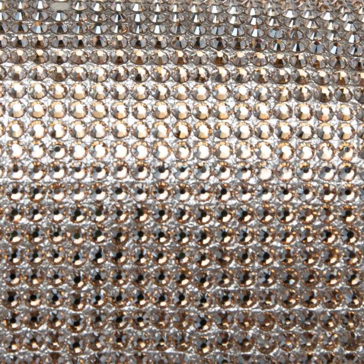 Pre Owned Versace Gold Leather Crystal Embellished Sultan Medusa Shoulder Bag