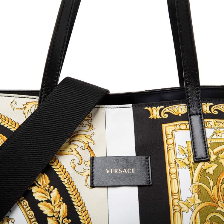 Pre Owned Versace Multicolor Medusa Print Nylon Diaper Tote