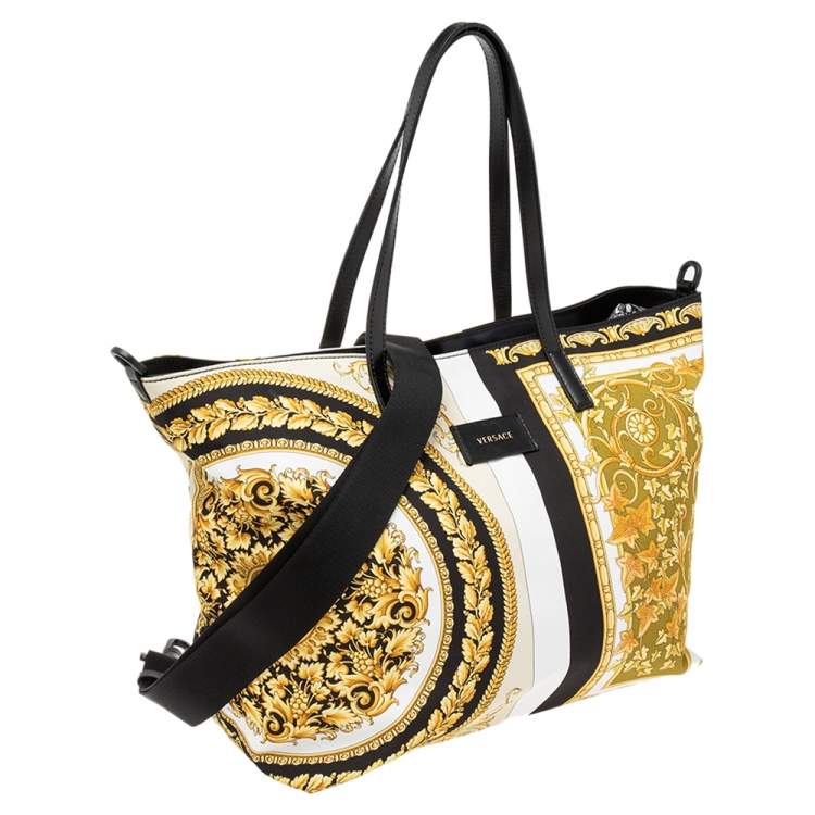 Pre Owned Versace Multicolor Medusa Print Nylon Diaper Tote