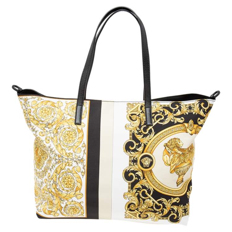 Pre Owned Versace Multicolor Medusa Print Nylon Diaper Tote