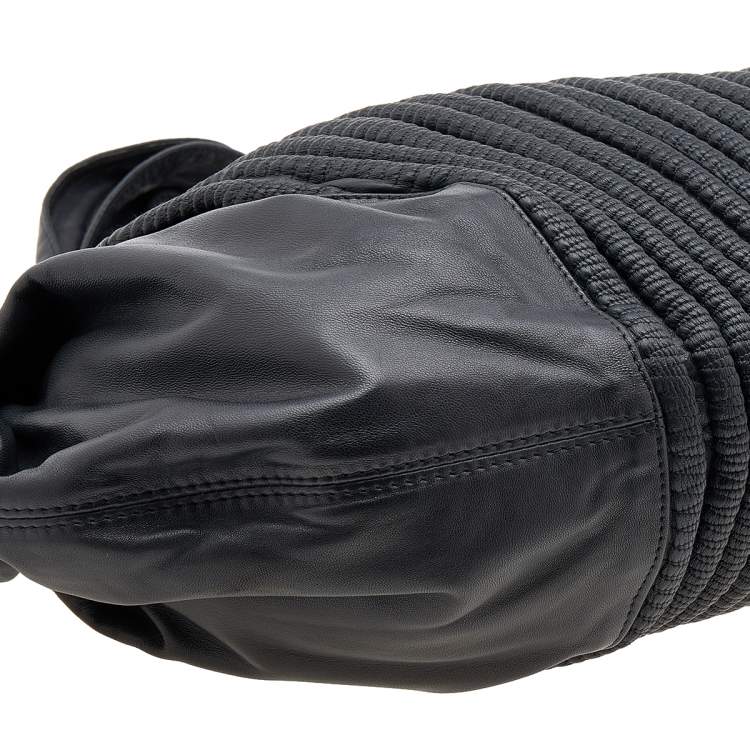 Pre Owned Versace Black Soft Leather Hobo
