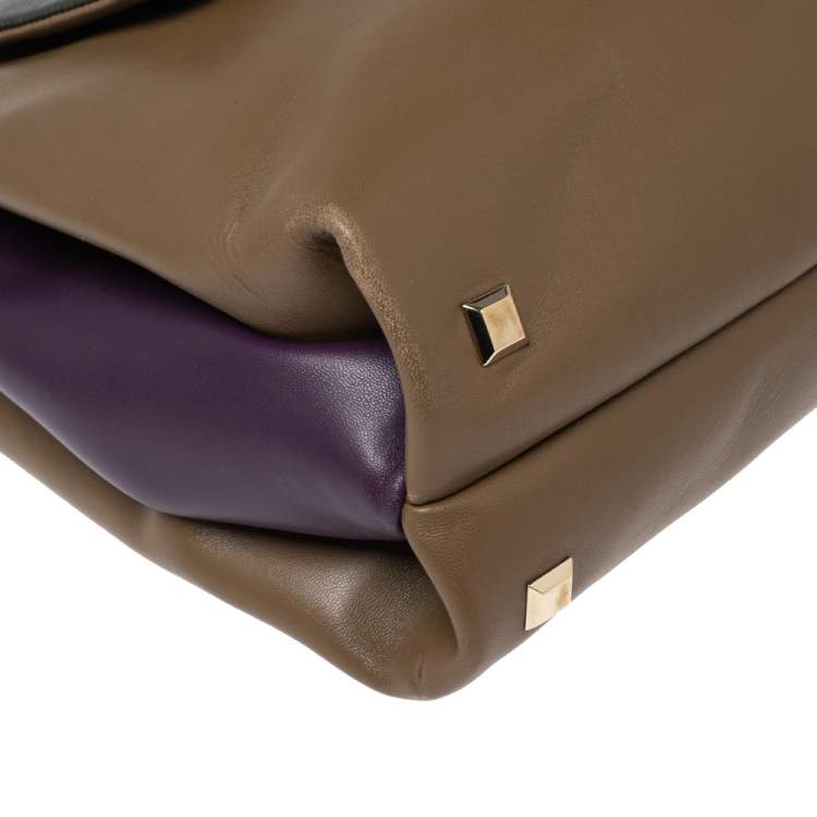 Pre Owned Versace Multicolor Leather Medusa Flap Top Handle Bag