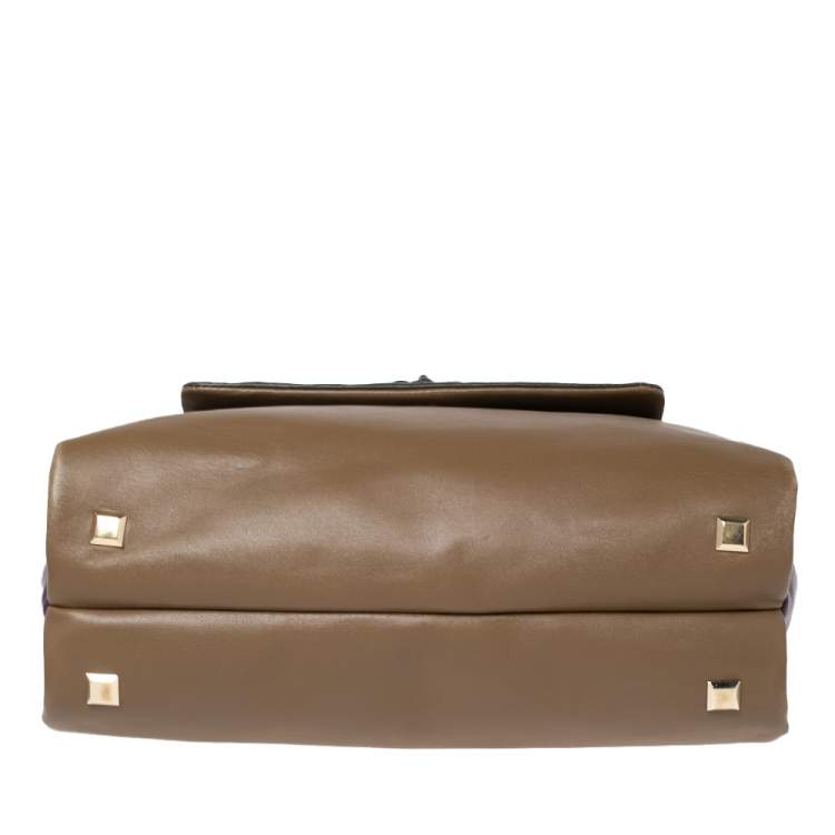 Pre Owned Versace Multicolor Leather Medusa Flap Top Handle Bag