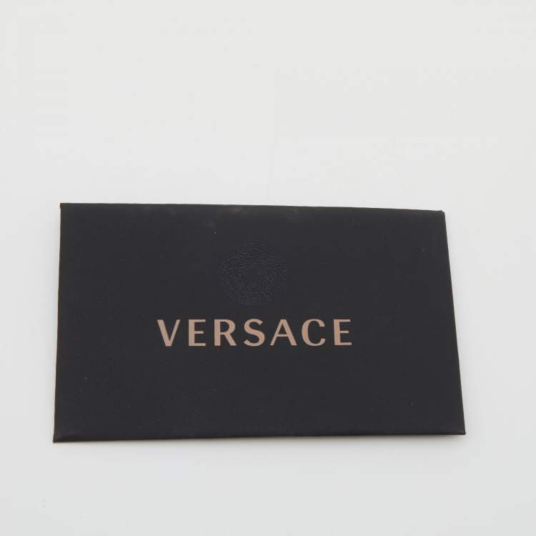 Pre Owned Versace Black Leather Medusa Crossbody Bag