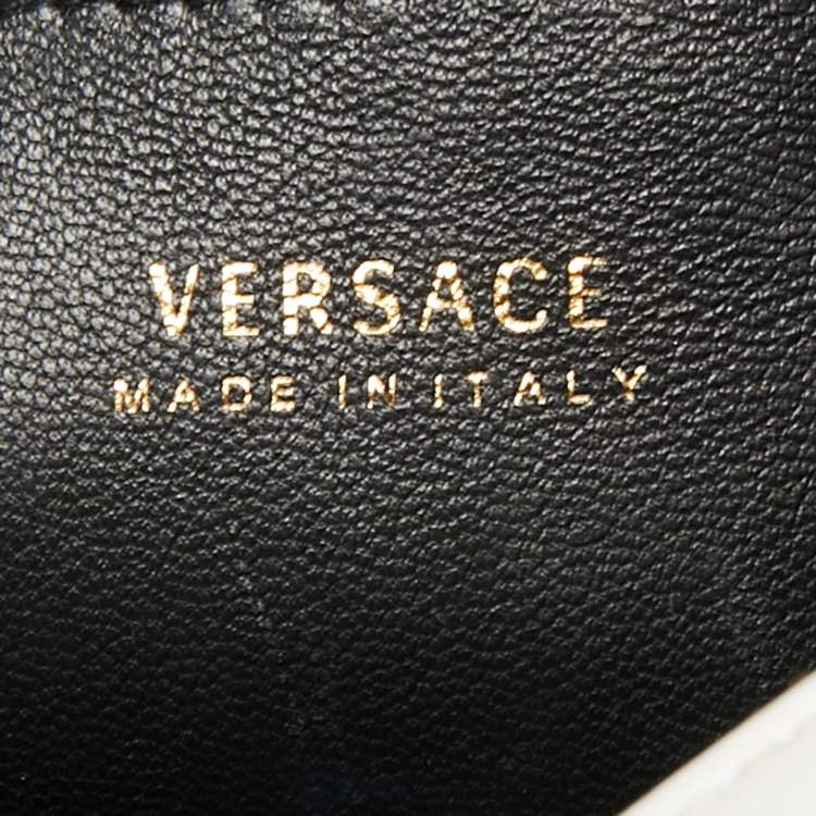 Pre Owned Versace White Leather Virtus Crossbody Bag