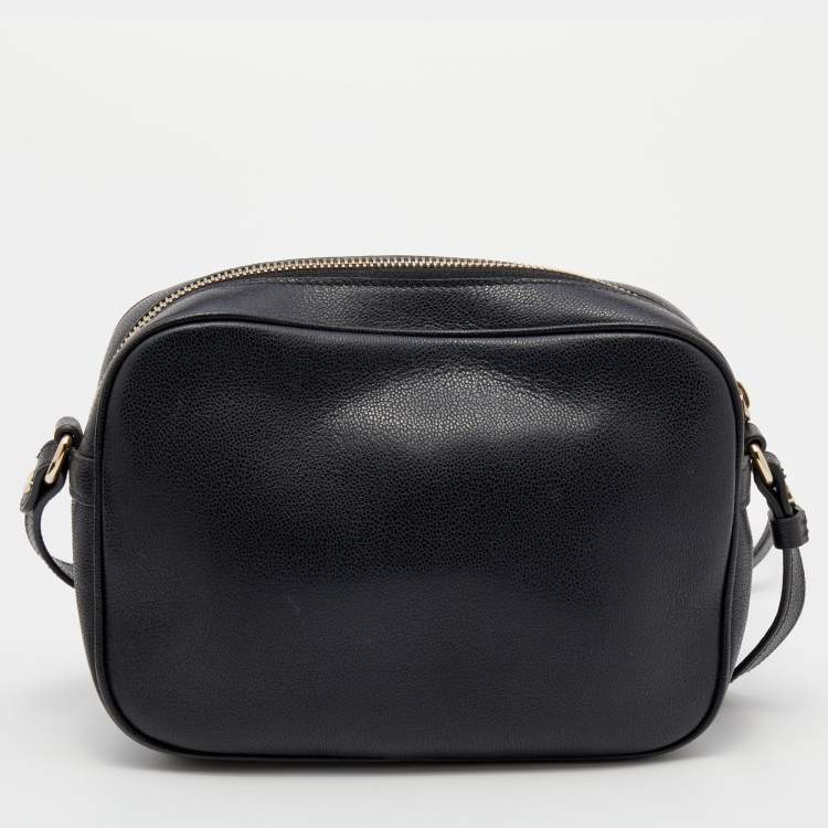 مملوكة مسبقًا Versace Black Leather Palazzo Medusa Camera Crossbody Bag