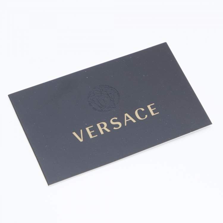 Pre Owned Versace Blue Leather Medusa Buckle Flap Crossbody Bag