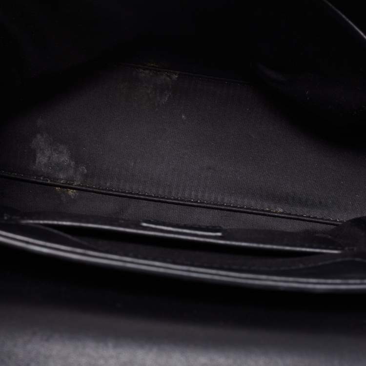 Pre Owned Versace Black Leather Small Medusa Medallion Tote