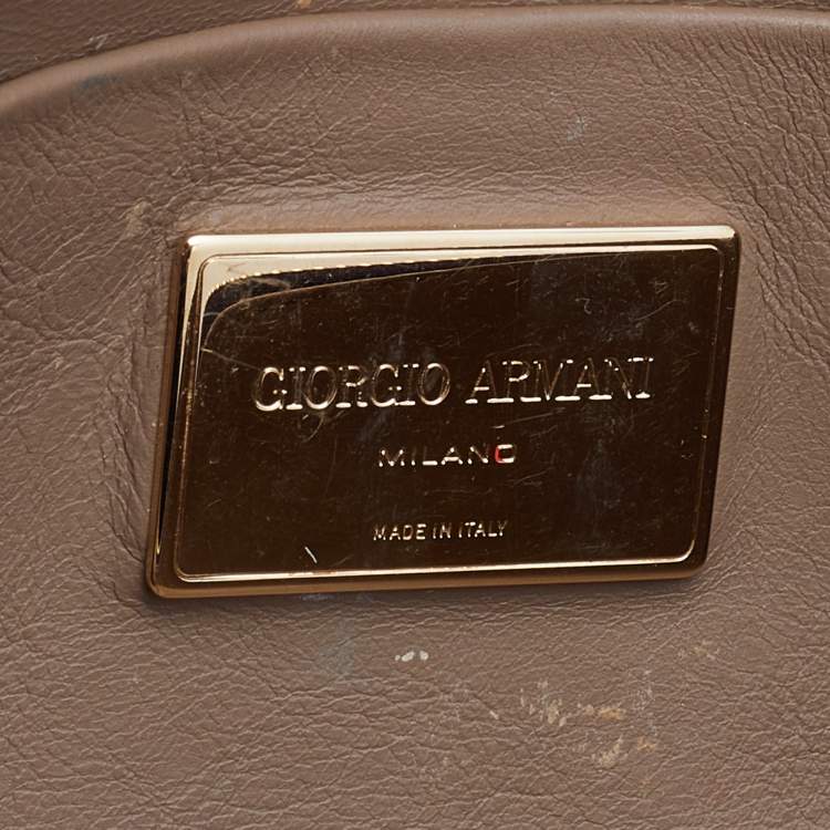 Pre Owned Giorgio Armani Purple Leather Chain Clutch