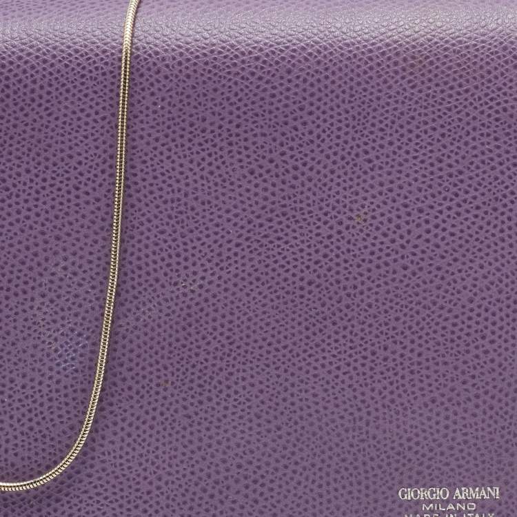 Pre Owned Giorgio Armani Purple Leather Chain Clutch