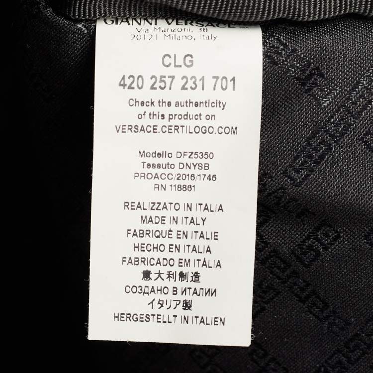 Pre Owned Versace Multicolor Printed Nylon and Leather Medusa Pallazo Backpack 