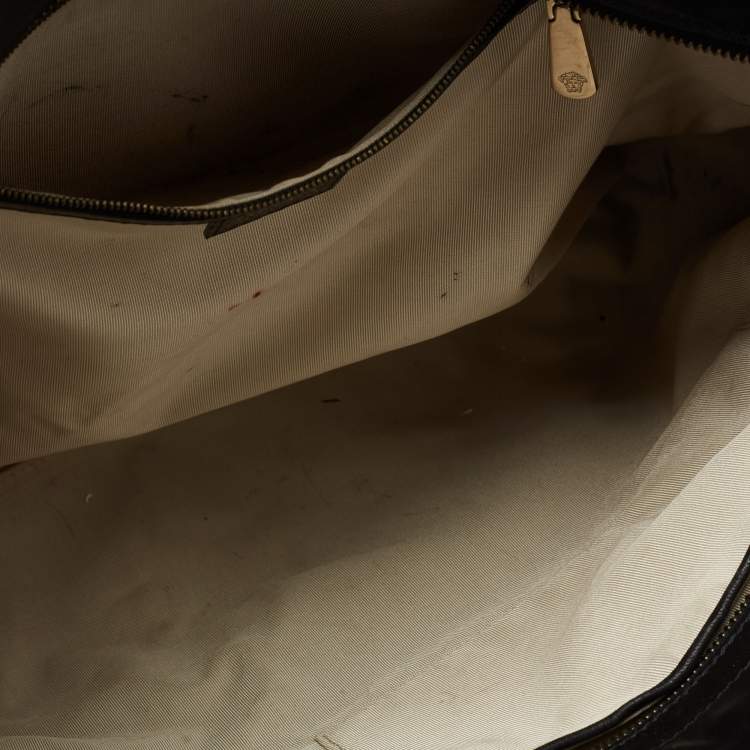 Pre Owned Versace Black Patent And Leather Vanitas Shopping Tote