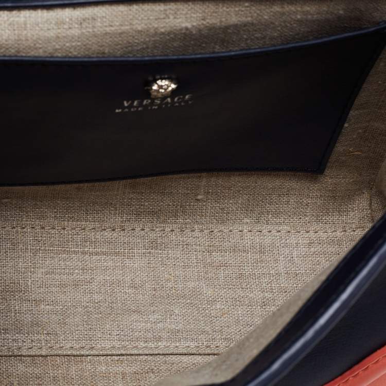 Pre Owned Versace Tri Color Leather Empire Palazzo Shoulder Bag