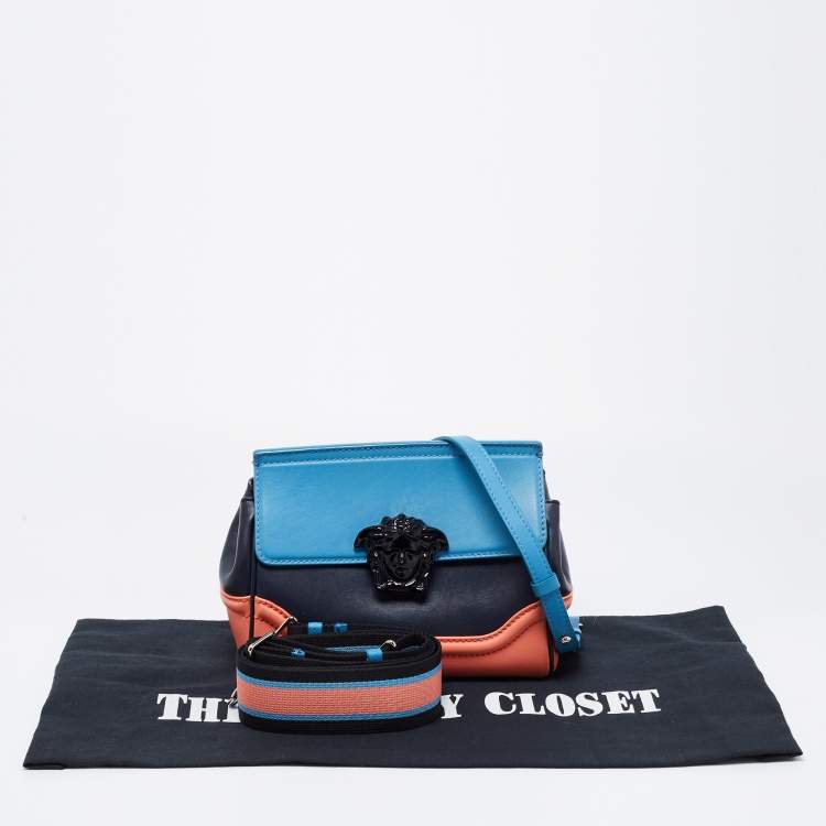 Pre Owned Versace Tri Color Leather Empire Palazzo Shoulder Bag