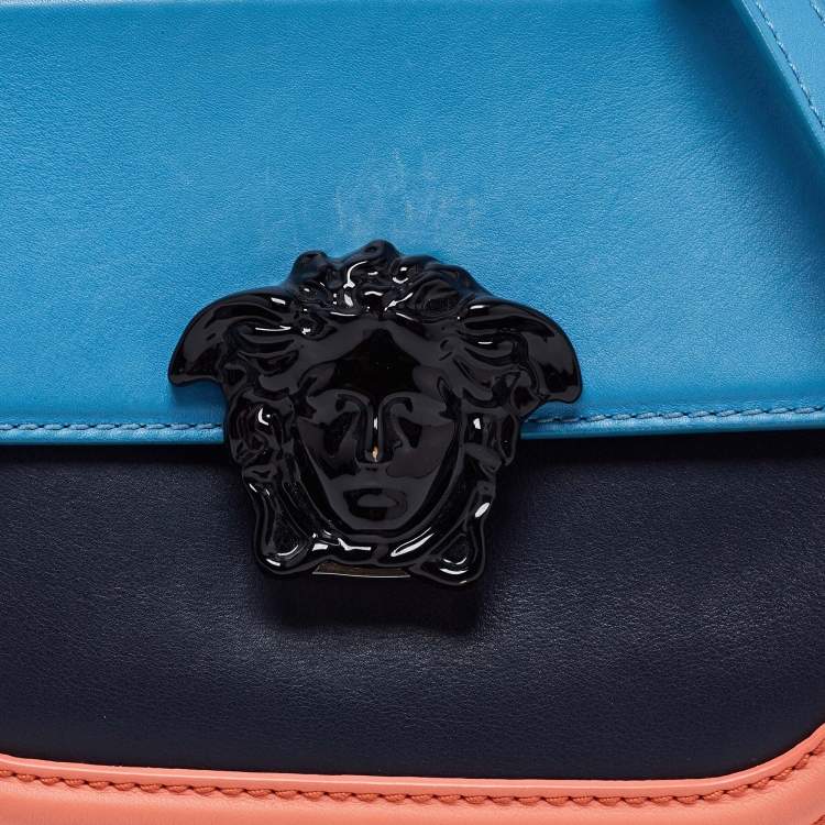Pre Owned Versace Tri Color Leather Empire Palazzo Shoulder Bag