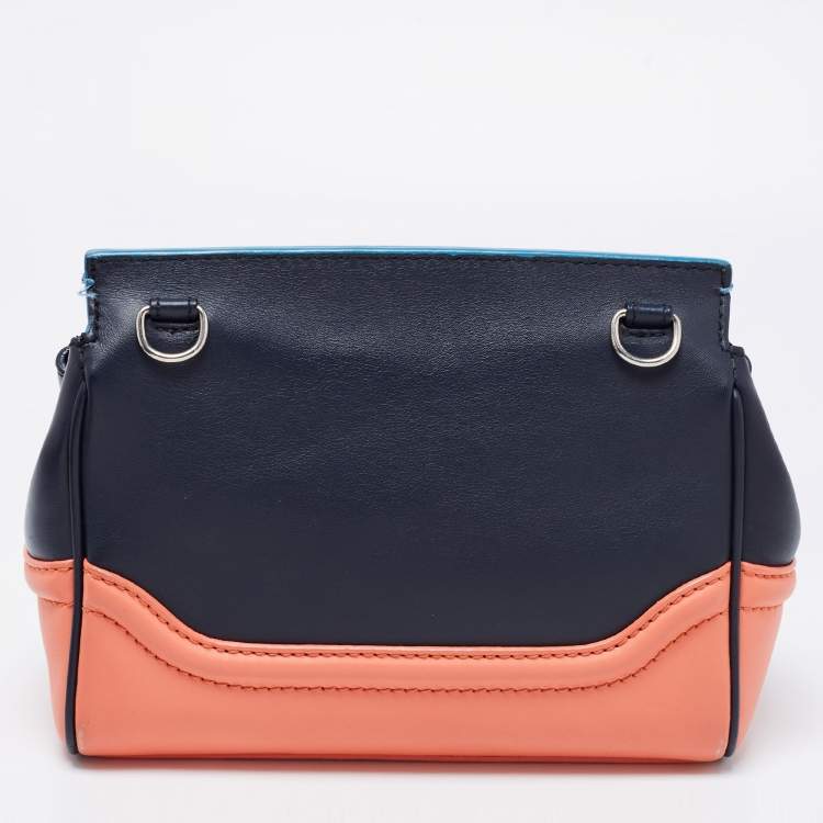 Pre Owned Versace Tri Color Leather Empire Palazzo Shoulder Bag