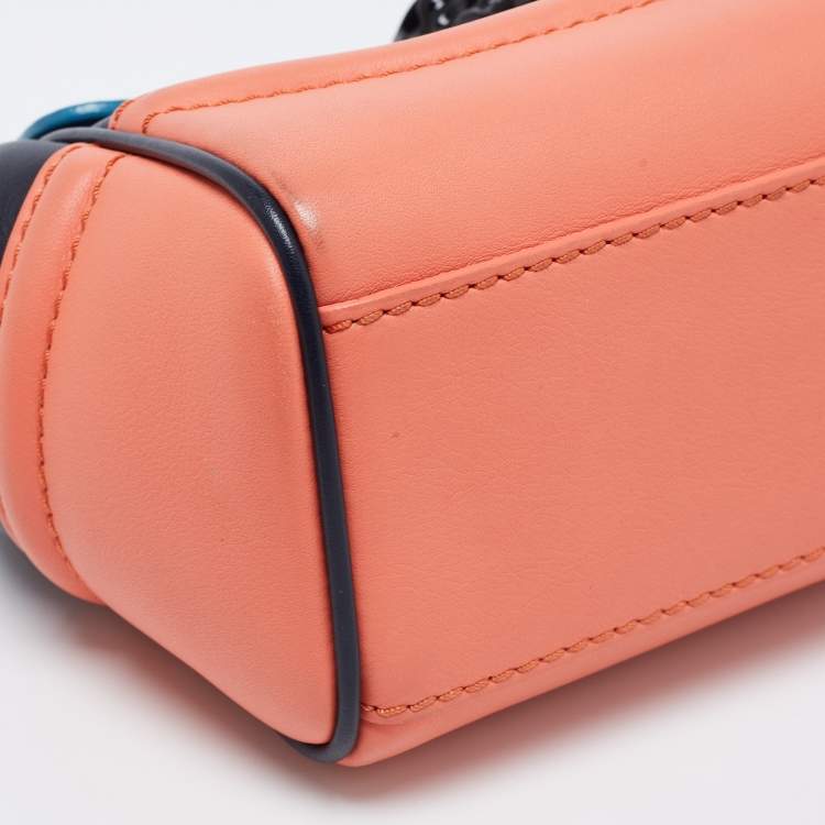 Pre Owned Versace Tri Color Leather Empire Palazzo Shoulder Bag