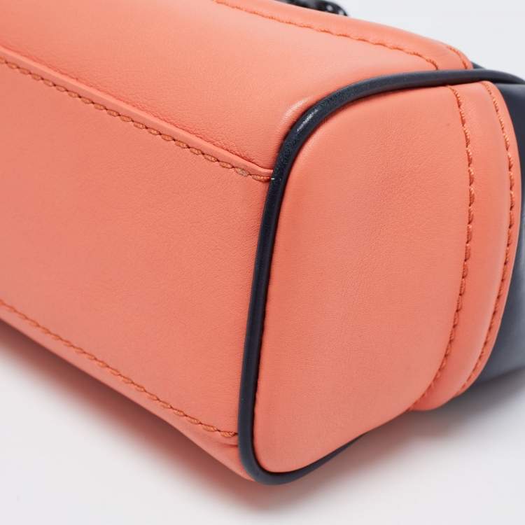 Pre Owned Versace Tri Color Leather Empire Palazzo Shoulder Bag