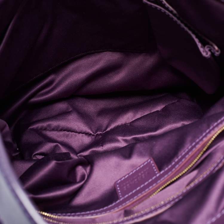 Pre Owned Versace Purple Embossed Leather Hobo