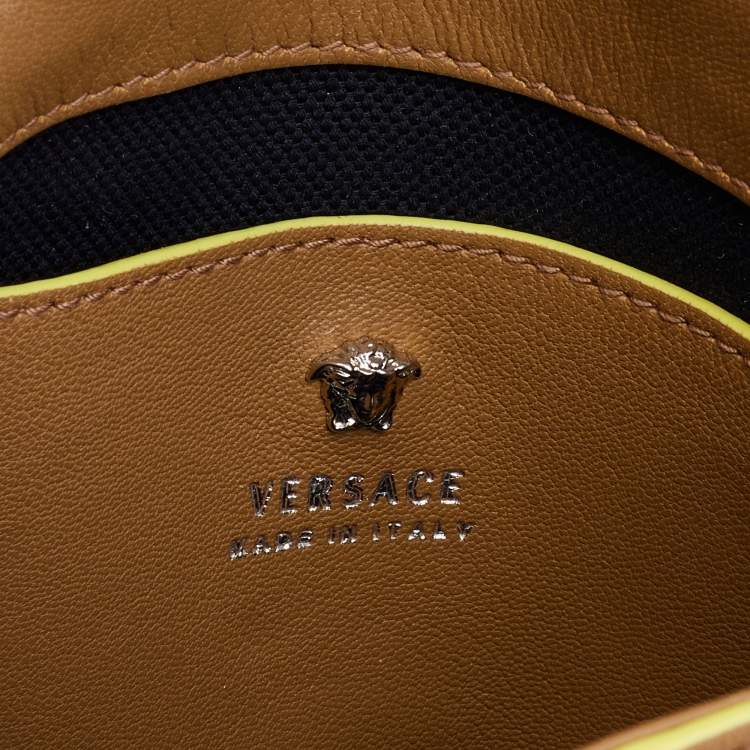 Pre Owned Versace Beige Leather Medusa Flap Shoulder Bag