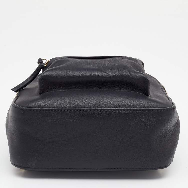 Pre Owned Versace Black Leather Mini Medusa Palazzo Backpack