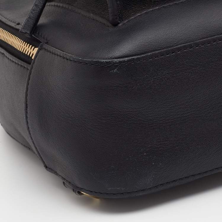 Pre Owned Versace Black Leather Mini Medusa Palazzo Backpack