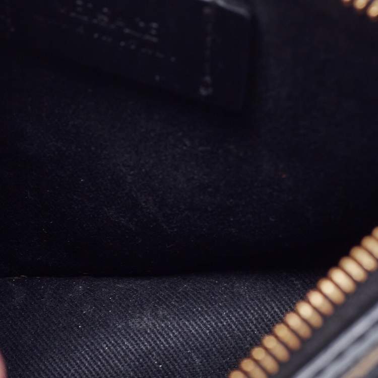 Pre Owned Versace Black Coated Canvas and Leather La Greca Clutch