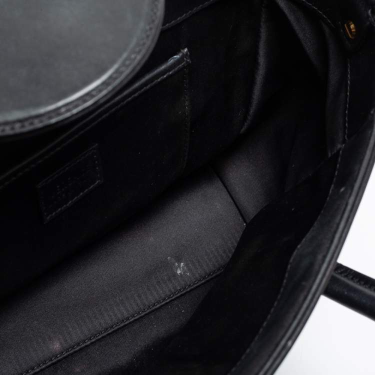 Pre Owned Versace Black Leather Medusa Medallion Tote