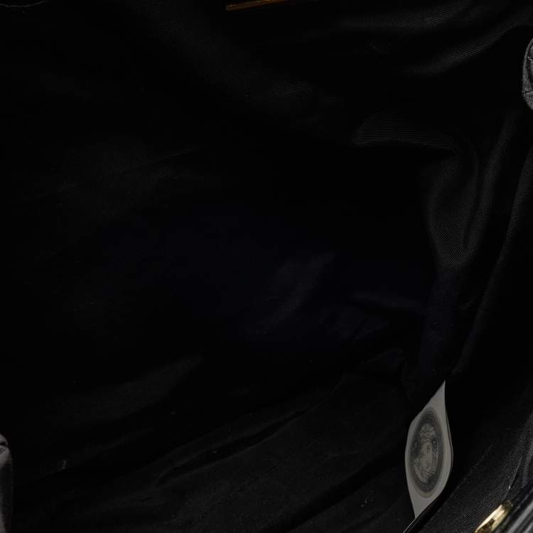 Pre Owned Versace Black Quilted Leather Medusa Tote