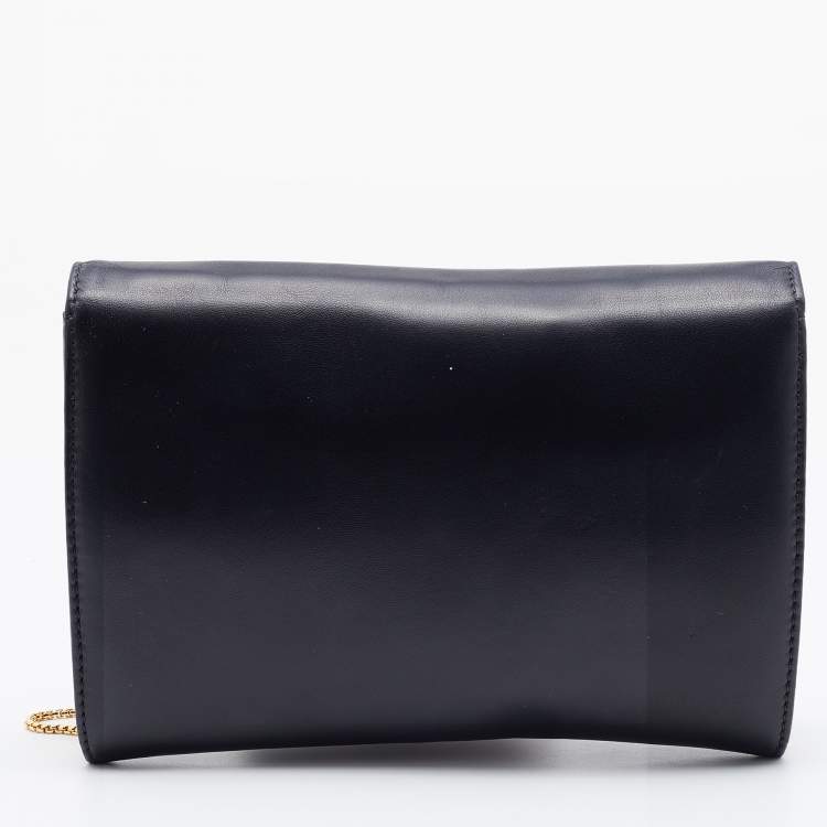 Pre Owned Versace Black Leather Medusa Palazzo Shoulder Bag