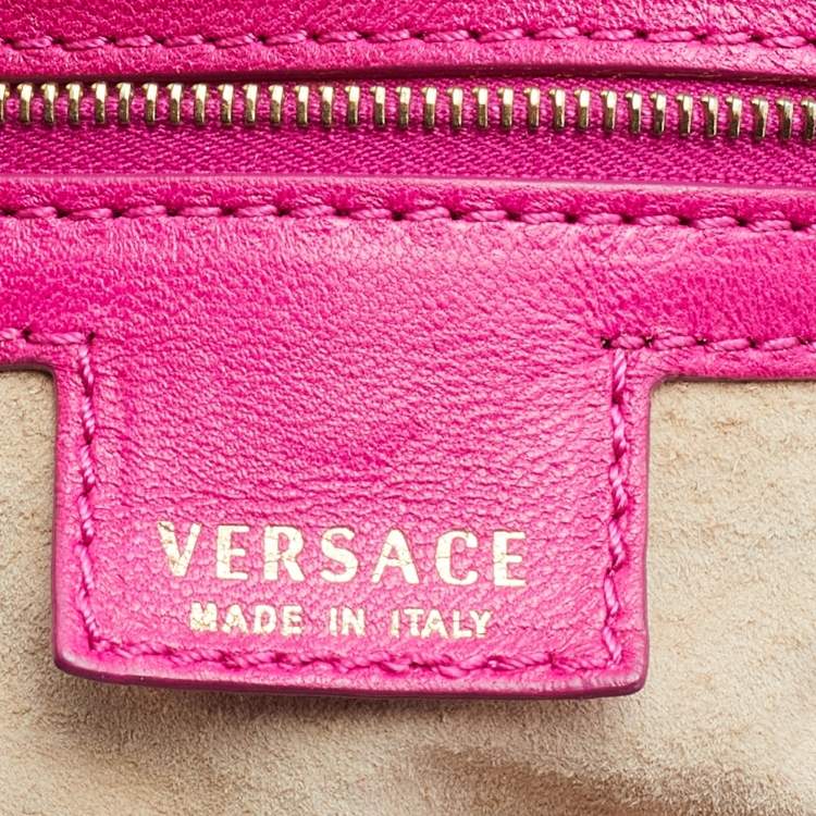 Pre Owned Versace Multicolor Printed Fabric and Leather Chain Shoulder Bag