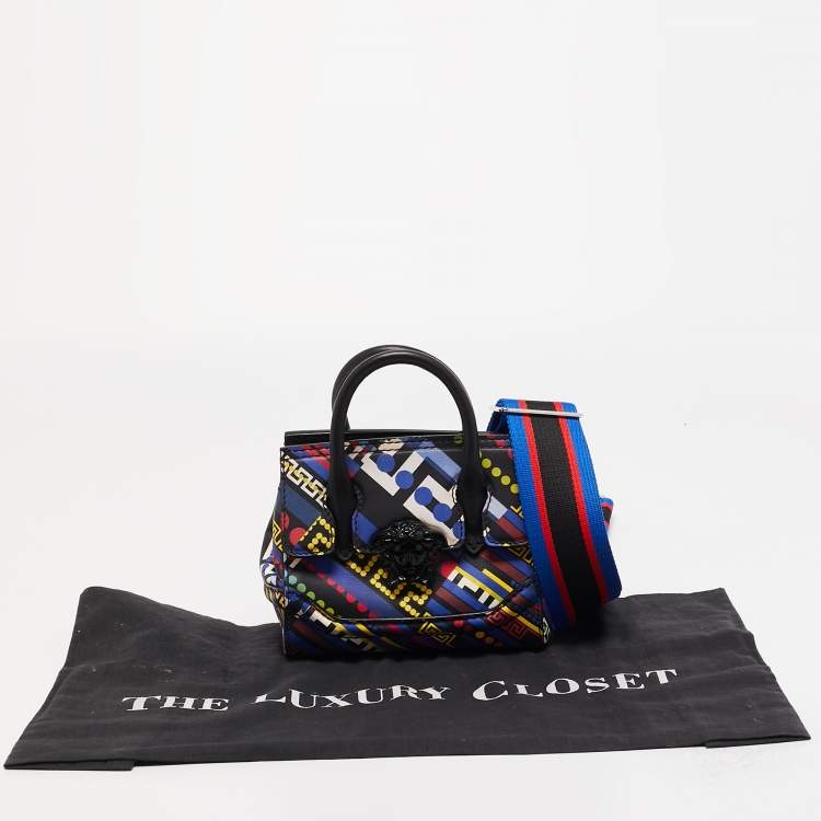 Pre Owned Versace Multicolor Leather Mini Medusa Empire Tote