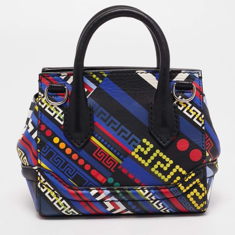 Pre Owned Versace Multicolor Leather Mini Medusa Empire Tote